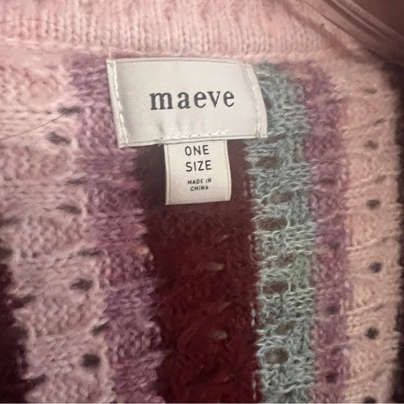 MAEVE Collared Crochet Cardigan Sweater - Multicolor ONE Size - Picture 6 of 9
